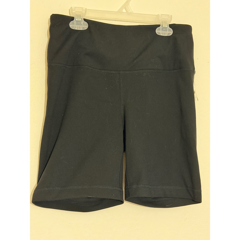 Yogalicious Lux Womens Black High Waisted Biker Shorts Size Large RN144527